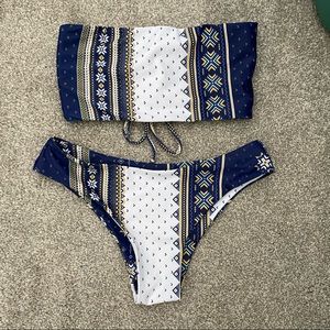 Beautiful Aztec print blue bikini